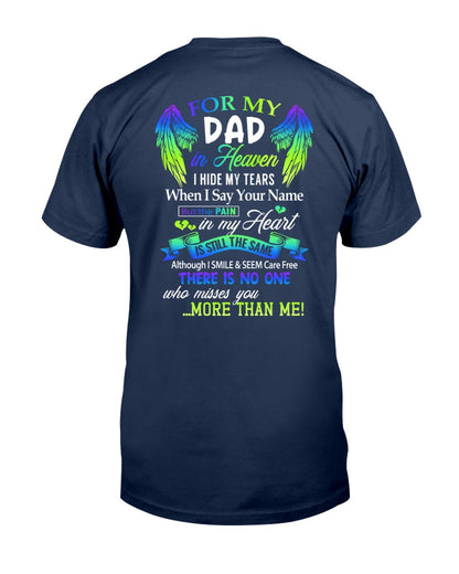Personalized Memorial T-Shirt for Dad in Heaven - In Loving Memory Shirt, Miss You Dad Gift (SKUDAD) TOP00