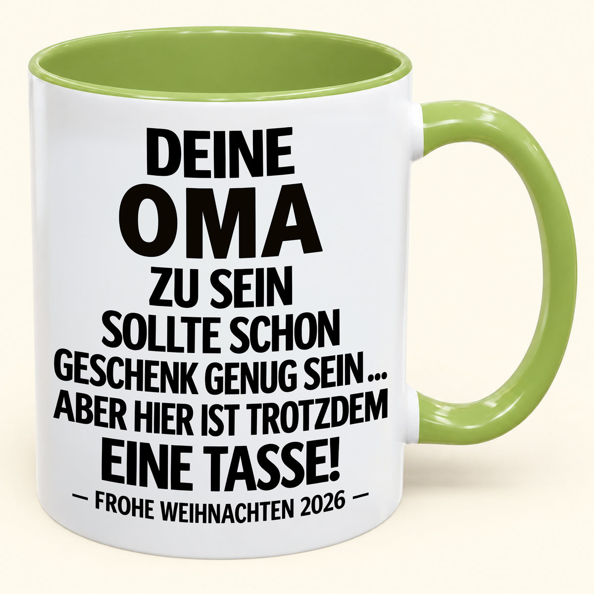 Deine Oma zu sein, ist Geschenk genug – Lustiges Weihnachten 2026 – Geschenk-Kaffeetasse mit Spruch (SKU2610-548)