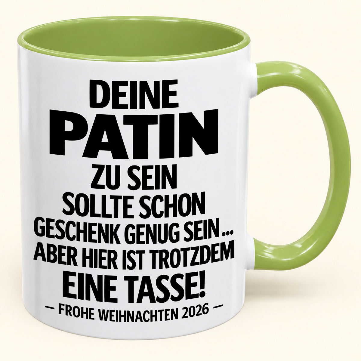 Deine Patin zu sein, ist Geschenk genug – Lustiges Weihnachten 2026 – Geschenk-Kaffeetasse mit Spruch (SKU2610-553)