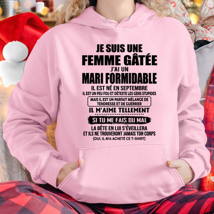 SEPTEMBRE - FEMME GÂTÉE - MARI FORMIDABLE - TENDRESSE & GUERRIER - CADEAU PARFAIT DU MARI À SA FEMME - LUAN09 (SKU2608-631-09)