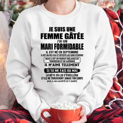 SEPTEMBRE - FEMME GÂTÉE - MARI FORMIDABLE - TENDRESSE & GUERRIER - CADEAU PARFAIT DU MARI À SA FEMME - LUAN09 (SKU2608-631-09)