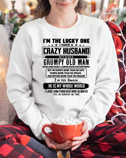 I am Lucky One I Have A Crazy Husband - Gift for Wife From Husband - TOP00 (SKUT-LUCKYONE-00)