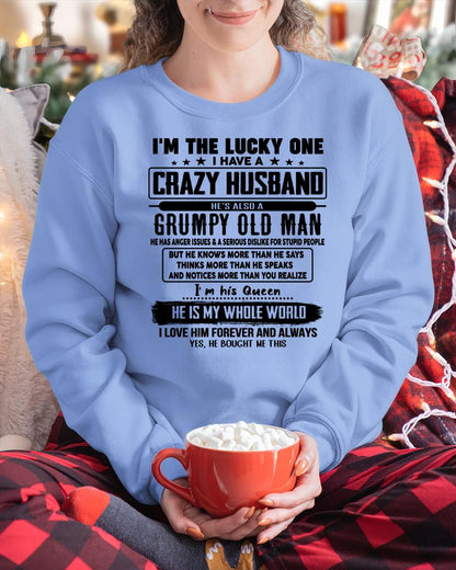 I am Lucky One I Have A Crazy Husband - Gift for Wife From Husband - TOP00 (SKUT-LUCKYONE-00)