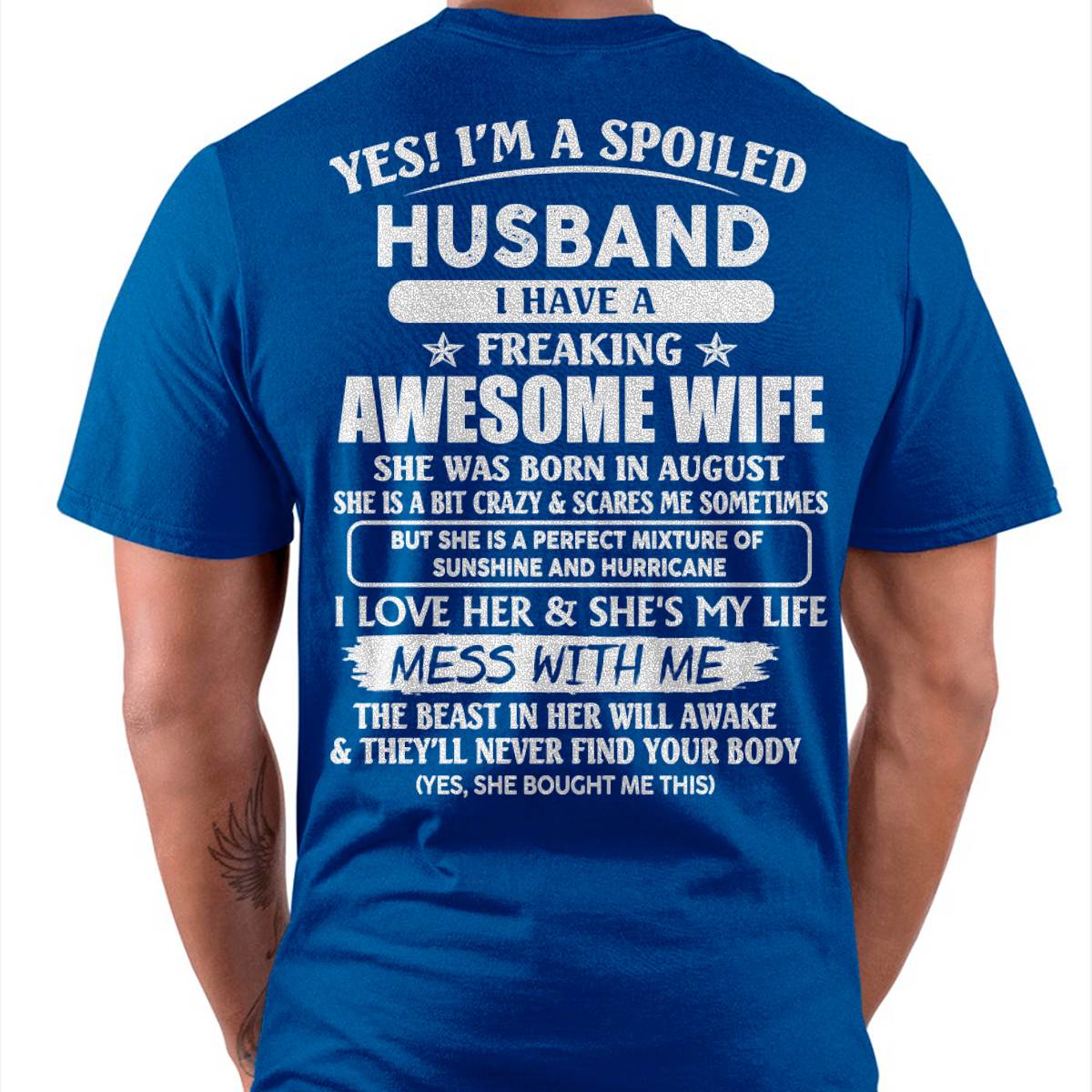 August - Awesome Wife Born In August - Special gift for your Husband - TOP08 (SKUT07-180-08)