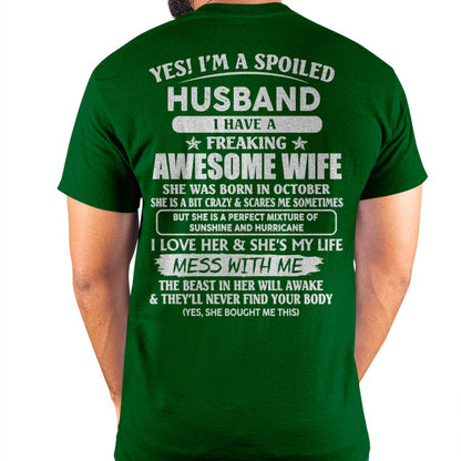 October - Awesome Wife Born In October - Special gift for your Husband - TOP10 (SKUT07-180-10)