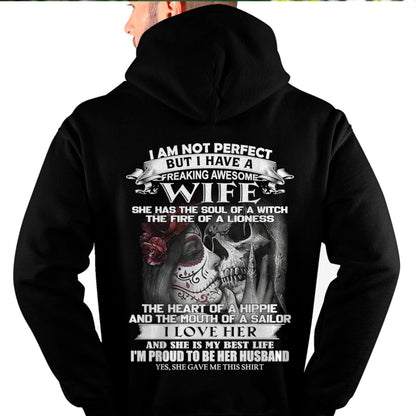 I Am Not Perfect But I Have A Freaking Awesome Wife - Gift For Husband From Wife - TOP00 (SKU06-31-00)
