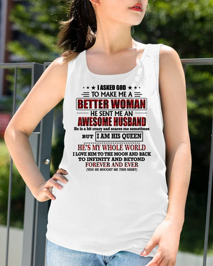 GOD SENT ME AN AWESOME HUSBAND - GIFT FROM HUSBAND - TOP00 (SKU12-321-00)
