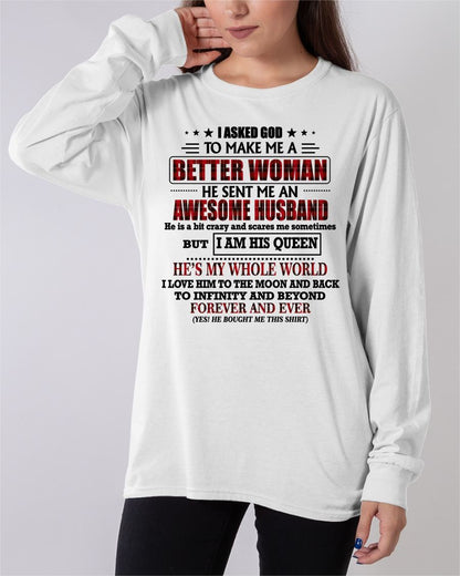 GOD SENT ME AN AWESOME HUSBAND - GIFT FROM HUSBAND - TOP00 (SKU12-321-00)