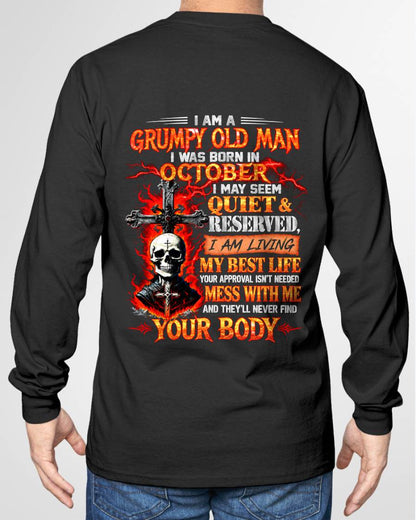 AUGUST - GRUMPY OLD MAN - QUIET & RESERVED - LIVING MY BEST LIFE - T-SHIRT FOR MEN - TOP08 (SKU2609-108-08)