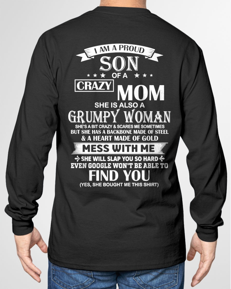 TOP00 - I AM A PROUD SON OF A CRAZY MOM - Birthday Gift From Mom / Woman - (SKU2604-317-00)