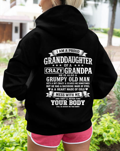 TOP00 - I AM A PROUD GRANDDAUGHTER OF A CRAZY GRANDPA - Birthday Gift From Grandpa - (SKU2606-67-00)