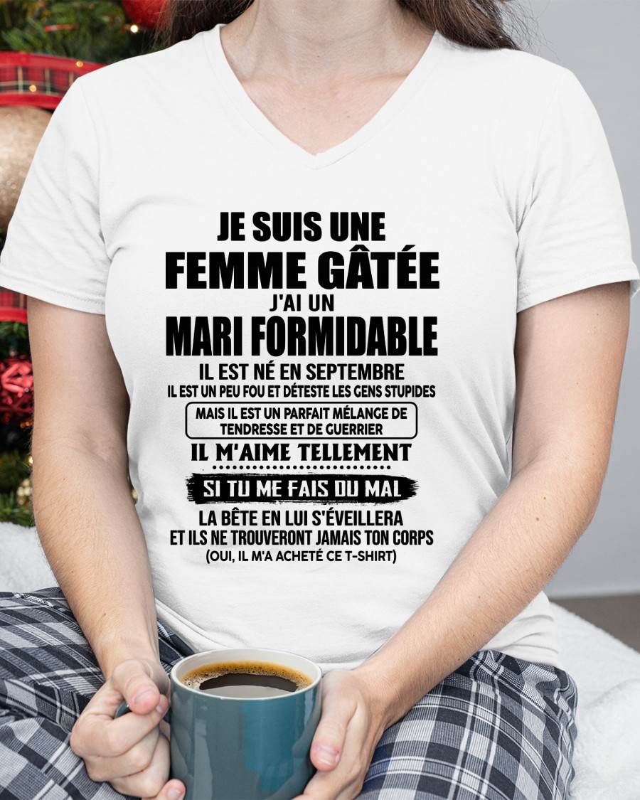 SEPTEMBRE - FEMME GÂTÉE - MARI FORMIDABLE - TENDRESSE & GUERRIER - CADEAU PARFAIT DU MARI À SA FEMME - LUAN09 (SKU2608-631-09)