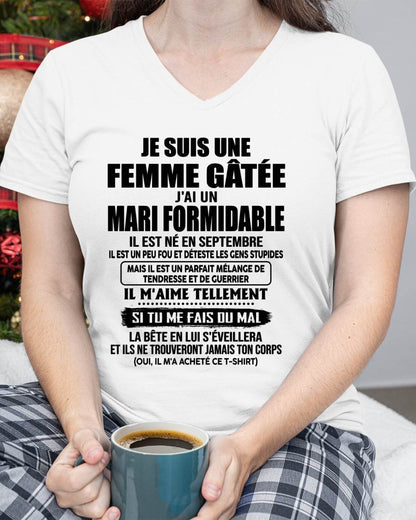 SEPTEMBRE - FEMME GÂTÉE - MARI FORMIDABLE - TENDRESSE & GUERRIER - CADEAU PARFAIT DU MARI À SA FEMME - LUAN09 (SKU2608-631-09)