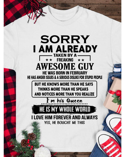 February - Awesome Boyfriend Born In February- Special gift for your Girlfriend - TOP02(SKUT08-11-02)