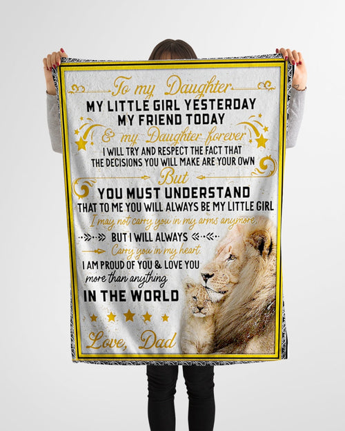Dad To Daughter - Birthday Gift For Daughter From Dad - To My Daughter Lion Blanket My Little Girl (SKUNOEL-56)