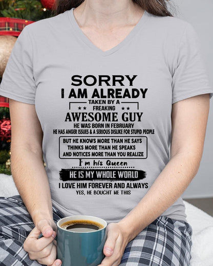 February - Awesome Boyfriend Born In February- Special gift for your Girlfriend - TOP02(SKUT08-11-02)