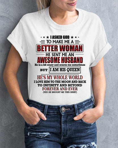 GOD SENT ME AN AWESOME HUSBAND - GIFT FROM HUSBAND - TOP00 (SKU12-321-00)