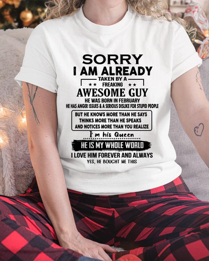 February - Awesome Boyfriend Born In February- Special gift for your Girlfriend - TOP02(SKUT08-11-02)